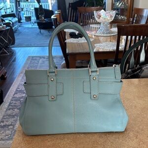 Rafe Aqua Leather Satchel